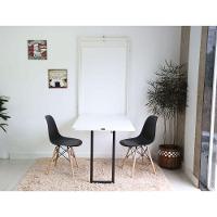 Kit Mesa Dobrável Retrátil 120x75 Branca + 2 Cadeiras Charles Eames Preta - 5