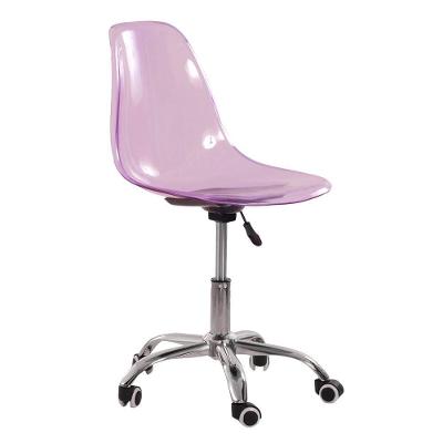 Cadeira Com Rodízios Eames Office Roxo Translúcido