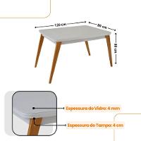 Mesa De Jantar Copper 120cm Tampo Mdf 4 Cadeiras Moderna Turim 07 /off /naturale /serig Off