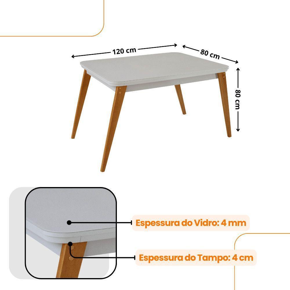 Mesa De Jantar Copper 120cm Tampo Mdf 4 Cadeiras Moderna Veludo Marrom/off/nat/serig Off - 4