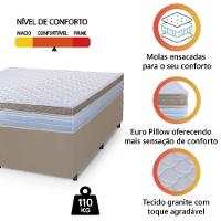 Cama Box Casal King Colchão Com Molas Ensacadas 193x203x60cm Dunas Branco/bege Hellen - 5