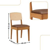 Mesa De Jantar Isadora 180cm Tampo Mdf Vidro Com 6 Cadeiras Tork /off /naturale /serig Off - 3