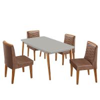 Mesa De Jantar Copper 120cm Tampo Mdf 4 Cadeiras Moderna Tork/off/naturale/serig. Off - 2