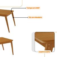 Mesa De Jantar Copper 120cm Tampo Mdf Com 4 Cadeiras Moderna Linho Capuccino / Tork / Naturale - 5