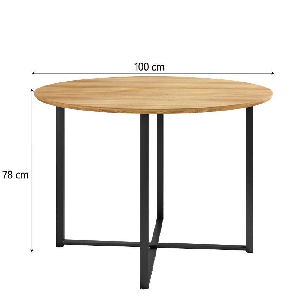 Conjunto De Mesa Sala De Jantar Com 4 Cadeiras Tampo Redondo 1m Madeirado Liz Preto Artefamol Preto - 4