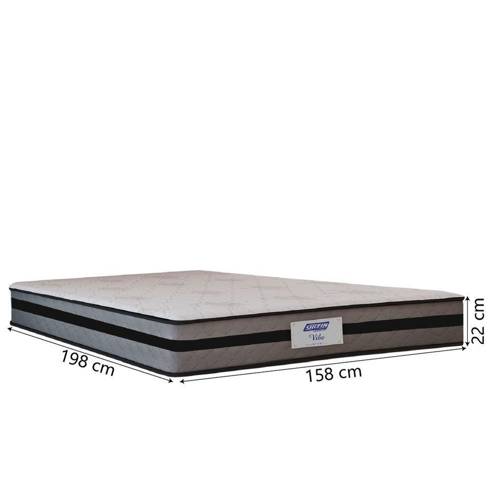 Cama Box Casal Queen Gazin Com Molas Ensacadas Vibe 158x198x60cm Cinza/preto - 4