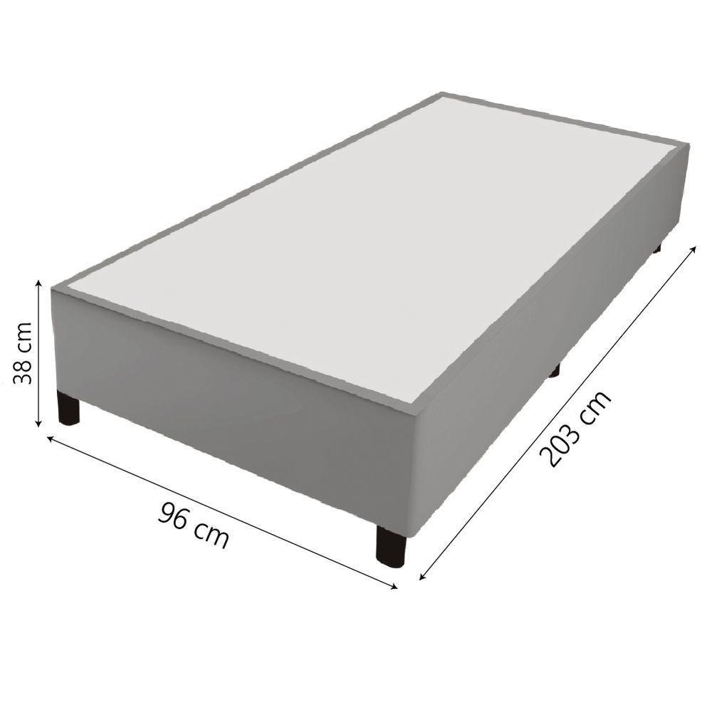 Cama Box 0,96m Com 38cm De Altura Prince Cinza Cinza - 2