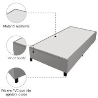 Cama Box 0,96m Com 38cm De Altura Prince Cinza Cinza - 3