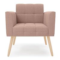 Poltrona Sala De Estar Pé Palito Natural Elisa Bouclê D03 - D?rossi Cor Rose - 7