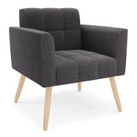Poltrona Sala De Estar Pé Palito Natural Elisa Bouclê D03 - D?rossi Cor Grafite - 1
