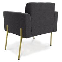 Poltrona Sala De Estar Pé De Ferro Dourado Elisa Bouclê D03 - D?rossi Cor Grafite - 2