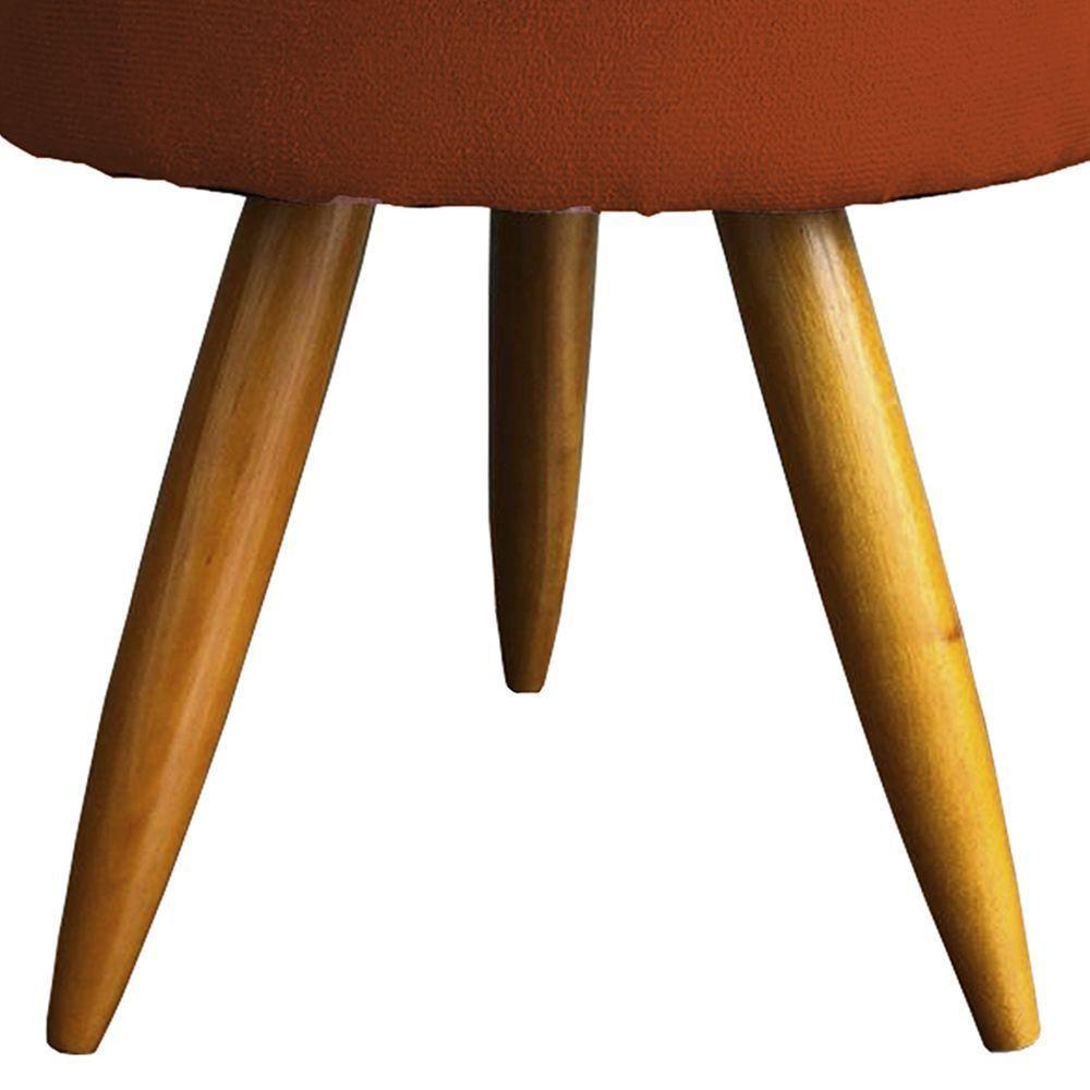 Kit 2 Puff Decorativo Redondo Para Sala Quarto Penteadeira Pé Palito Castanho Suede Cores - 2