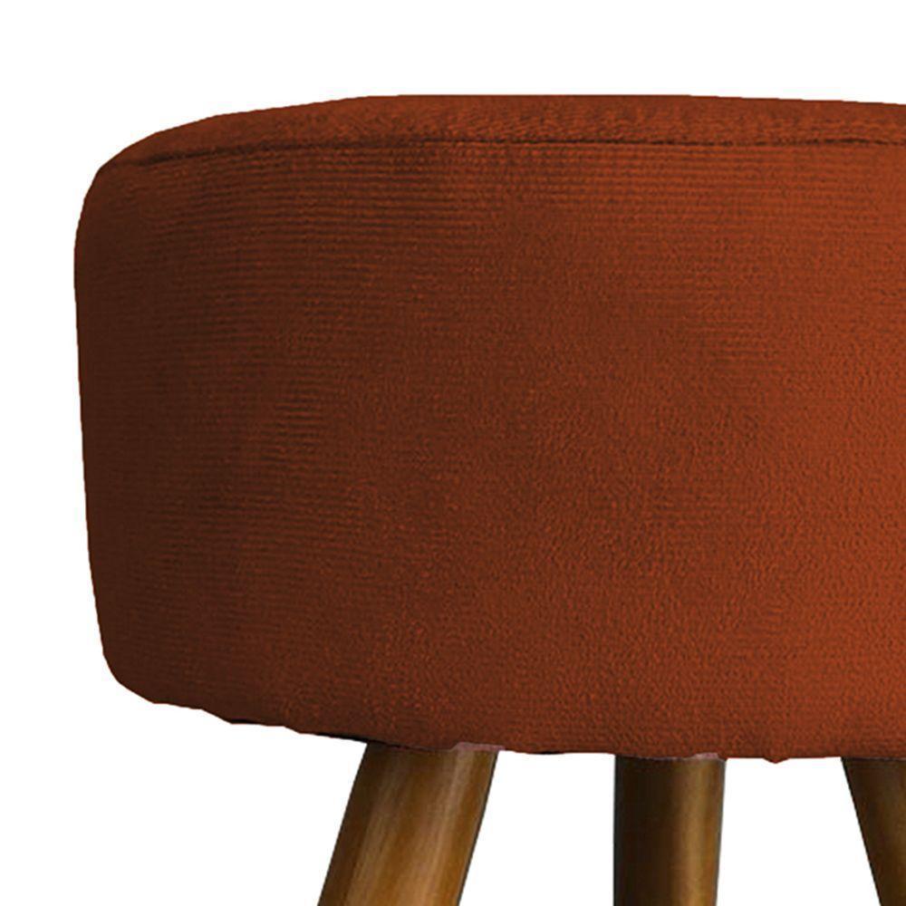 Kit 2 Puff Decorativo Redondo Para Sala Quarto Penteadeira Pé Palito Castanho Suede Cores - 5