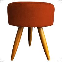 Kit 2 Puff Decorativo Redondo Para Sala Quarto Penteadeira Pé Palito Castanho Suede Cores