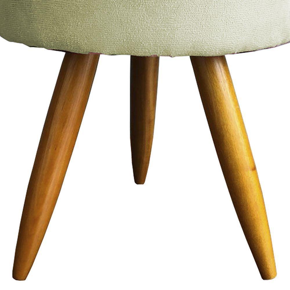 Kit 2 Puff Decorativo Redondo Para Sala Quarto Penteadeira Pé Palito Castanho Suede Cores - 3