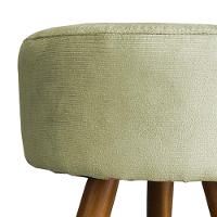 Kit 2 Puff Decorativo Redondo Para Sala Quarto Penteadeira Pé Palito Castanho Suede Cores - 2