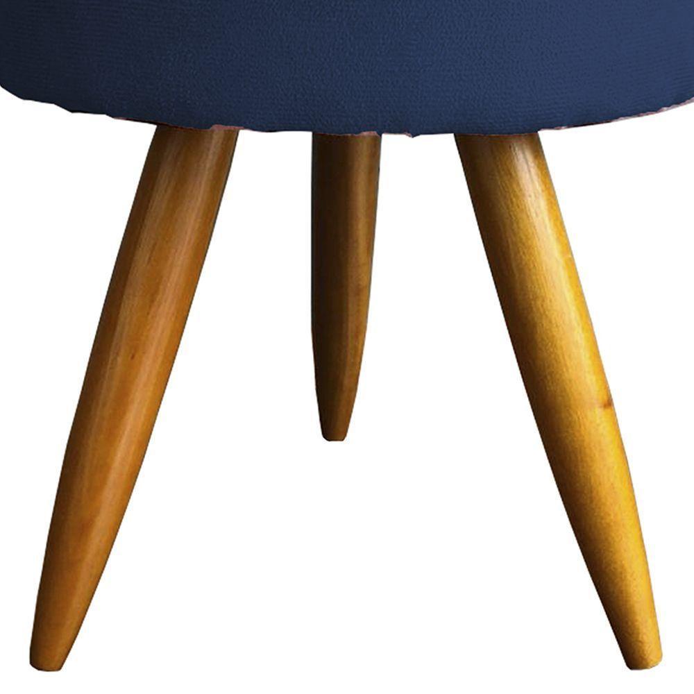 Kit 2 Puff Decorativo Redondo Para Sala Quarto Penteadeira Pé Palito Castanho Suede Cores - 3