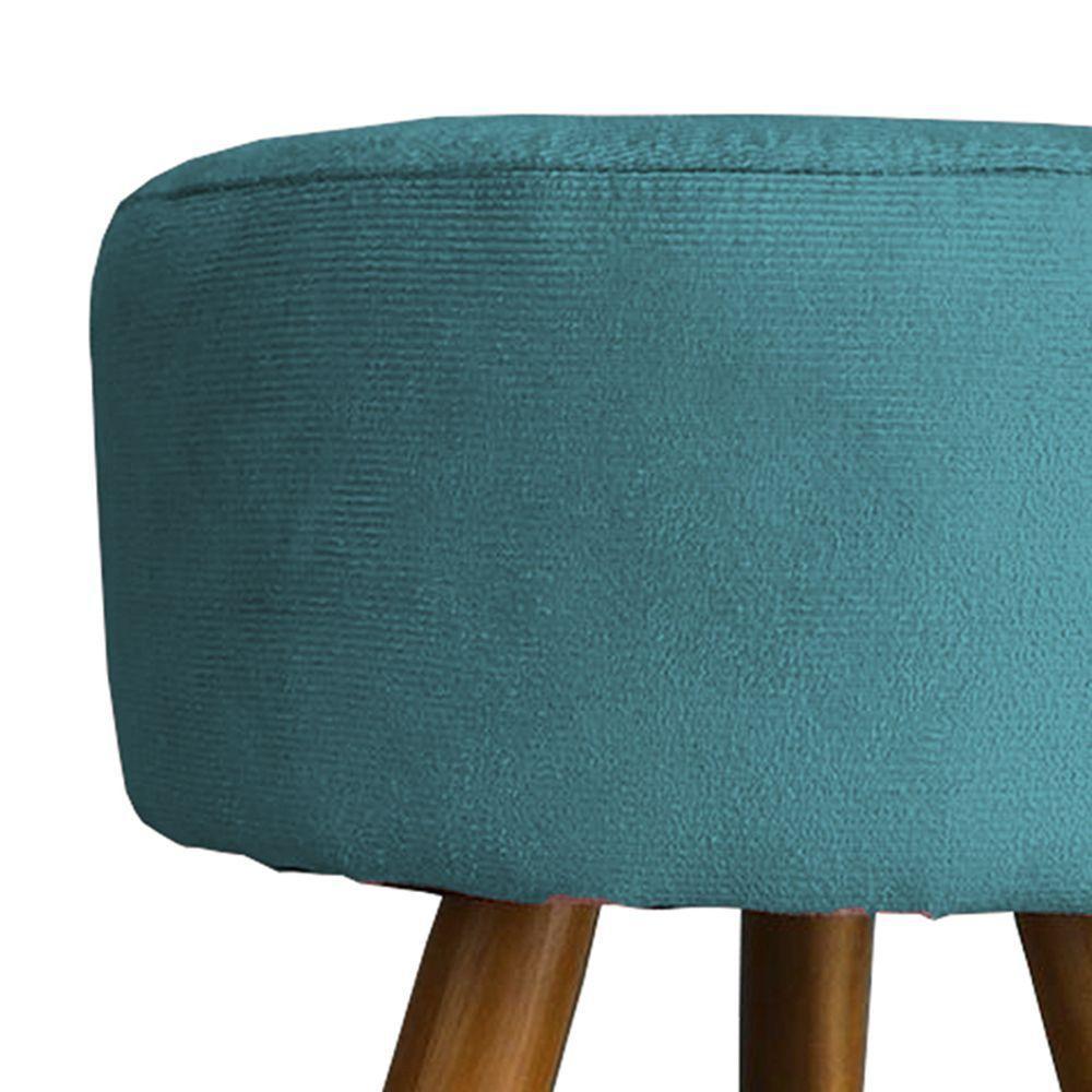Kit 2 Puff Decorativo Redondo Para Sala Quarto Penteadeira Pé Palito Castanho Suede Cores - 2