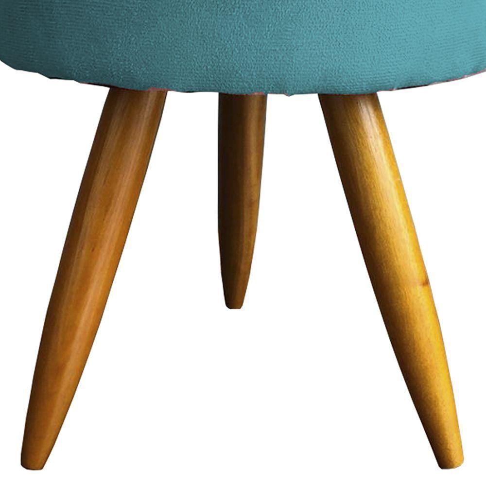 Kit 2 Puff Decorativo Redondo Para Sala Quarto Penteadeira Pé Palito Castanho Suede Cores - 3