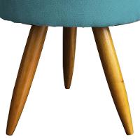 Kit 2 Puff Decorativo Redondo Para Sala Quarto Penteadeira Pé Palito Castanho Suede Cores - 3