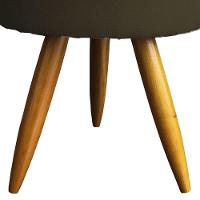 Kit 2 Puff Decorativo Redondo Para Sala Quarto Penteadeira Pé Palito Castanho Suede Cores - 3