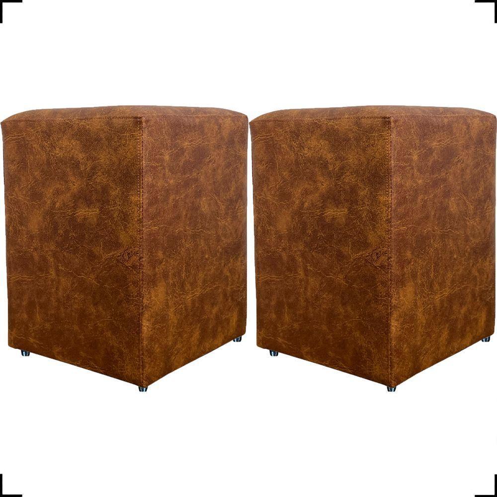 Kit 2 Puff Dado Decorativo Para Sala Recepção Penteadeira Material Sintético Cores - 1