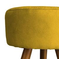 Kit 2 Puff Decorativo Redondo Para Sala Quarto Penteadeira Pé Palito Castanho Suede Cores - 3