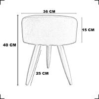 Kit 2 Puff Decorativo Redondo Para Sala Quarto Penteadeira Pé Palito Castanho Suede Cores - 5