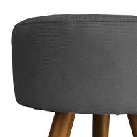 Kit 2 Puff Decorativo Redondo Para Sala Quarto Penteadeira Pé Palito Castanho Suede Cores - 3