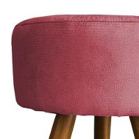 Kit 2 Puff Decorativo Redondo Para Sala Quarto Penteadeira Pé Palito Castanho Suede Cores - 2