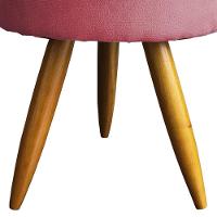 Kit 2 Puff Decorativo Redondo Para Sala Quarto Penteadeira Pé Palito Castanho Suede Cores - 3