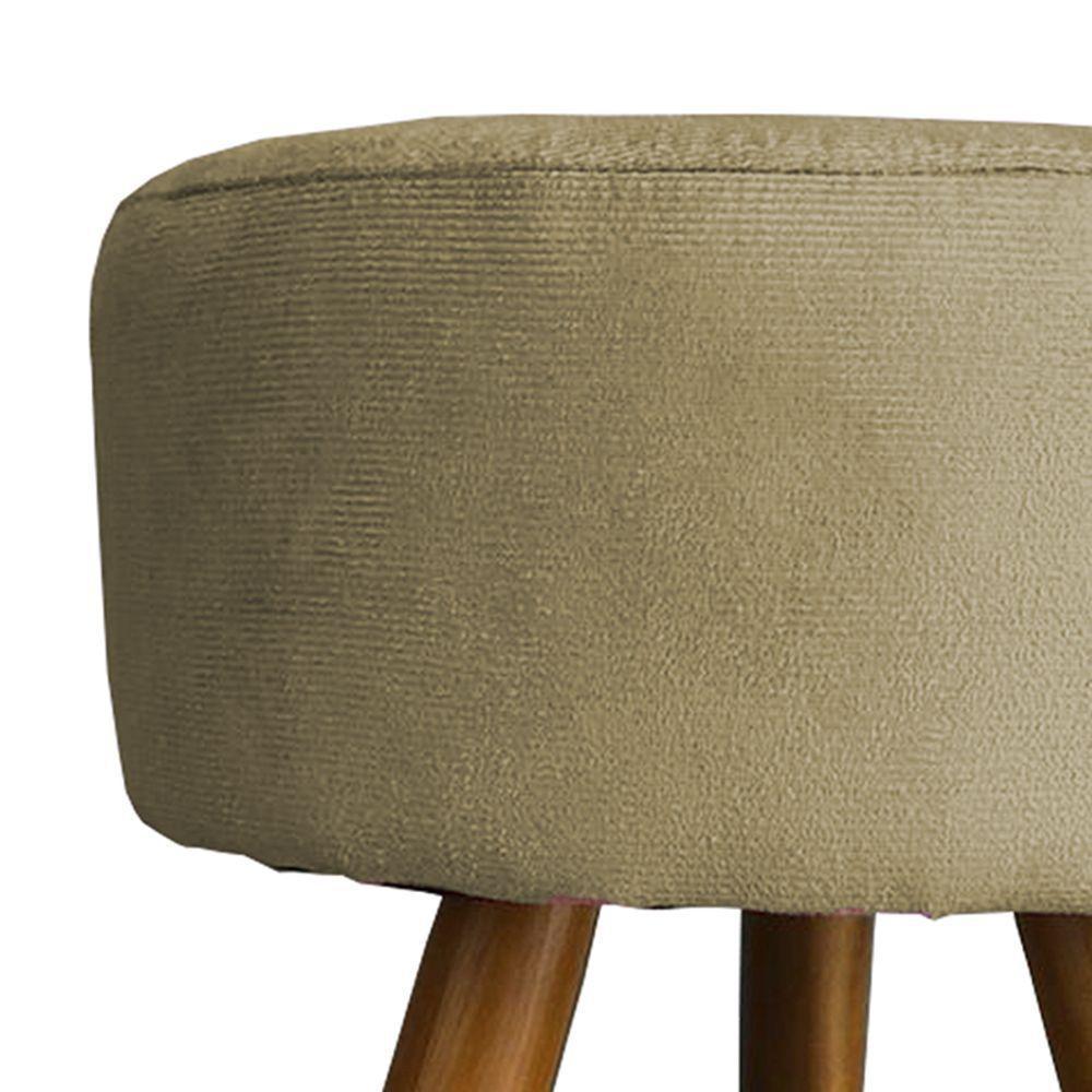 Kit 2 Puff Decorativo Redondo Para Sala Quarto Penteadeira Pé Palito Castanho Suede Cores - 2