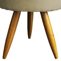 Kit 2 Puff Decorativo Redondo Para Sala Quarto Penteadeira Pé Palito Castanho Suede Cores - 3