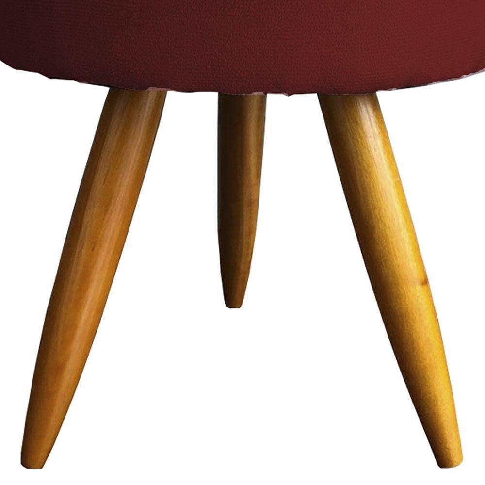 Kit 2 Puff Decorativo Redondo Para Sala Quarto Penteadeira Pé Palito Castanho Suede Cores - 4