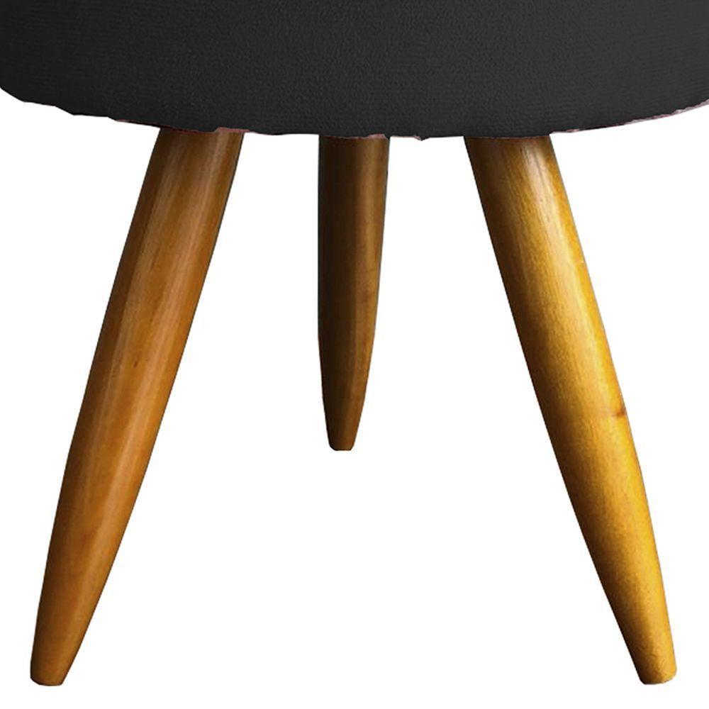 Kit 2 Puff Decorativo Redondo Para Sala Quarto Penteadeira Pé Palito Castanho Suede Cores - 2