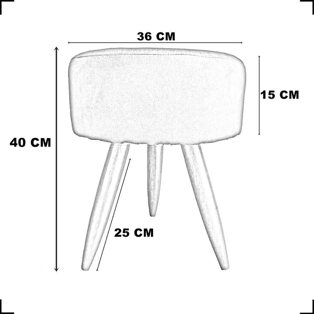 Kit 2 Puff Decorativo Redondo Para Sala Quarto Penteadeira Pé Palito Castanho Suede Cores - 3