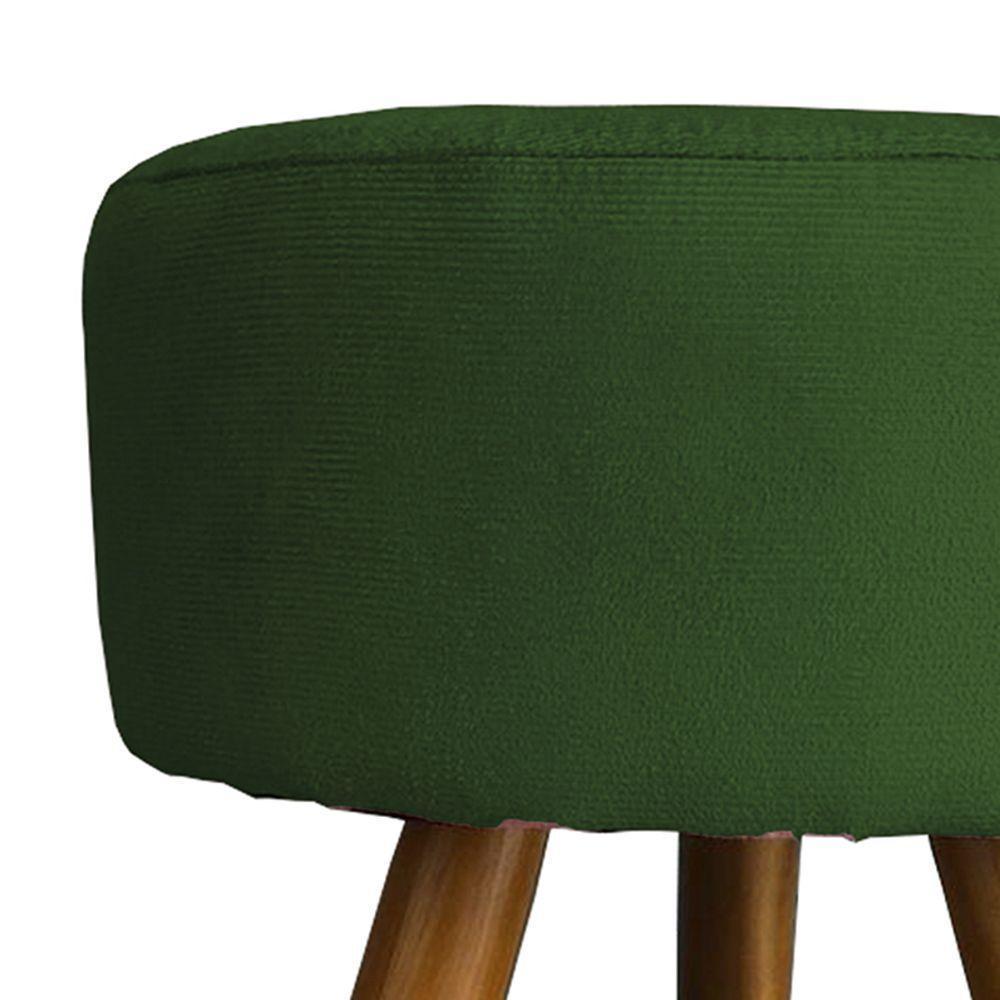 Kit 2 Puff Decorativo Redondo Para Sala Quarto Penteadeira Pé Palito Castanho Suede Cores - 3