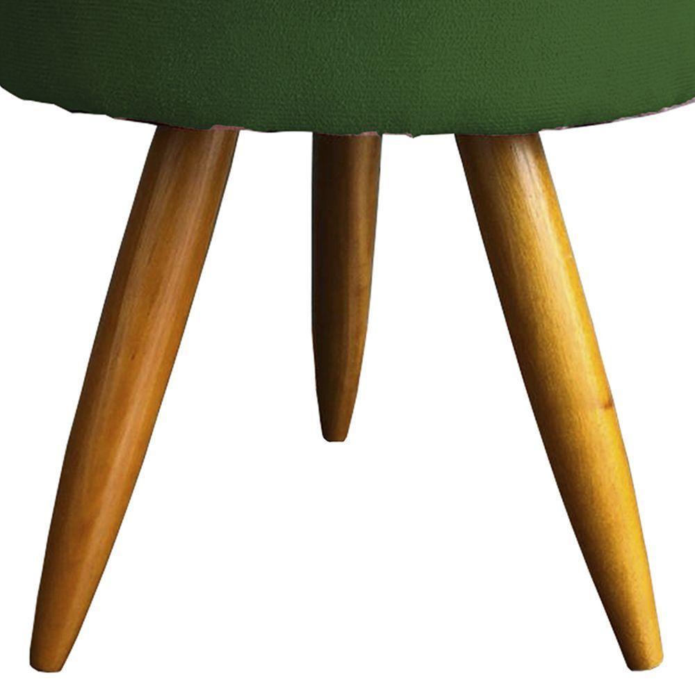 Kit 2 Puff Decorativo Redondo Para Sala Quarto Penteadeira Pé Palito Castanho Suede Cores - 4