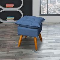 Kit 2 Puff Decorativo Quadrado Para Sala Quarto Penteadeira Recepção Alice Pé Palito Castanho Suede - 2