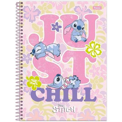 Caderno Espiral Capa Dura Universitário 1 Matéria Disney Stitch 80 Folhas Foroni Estampa 4