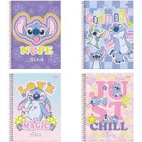 Caderno Espiral Capa Dura Universitário 1 Matéria Disney Stitch 80 Folhas Foroni Estampa 3 - 2