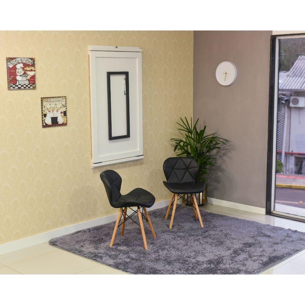 Conjunto Mesa Dobrável Retrátil 120x75 Branca e 2 Cadeiras Slim Preta - 4