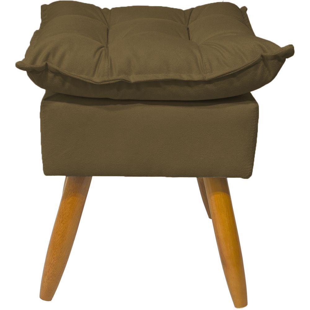Kit 2 Puff Decorativo Quadrado Para Sala Quarto Penteadeira Recepção Alice Pé Palito Castanho Suede - 3