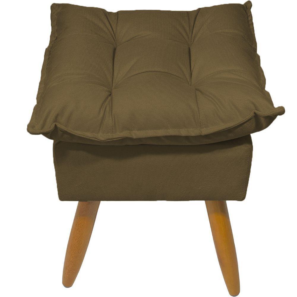 Kit 2 Puff Decorativo Quadrado Para Sala Quarto Penteadeira Recepção Alice Pé Palito Castanho Suede - 4