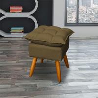 Kit 2 Puff Decorativo Quadrado Para Sala Quarto Penteadeira Recepção Alice Pé Palito Castanho Suede - 2