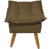 Kit 2 Puff Decorativo Quadrado Para Sala Quarto Penteadeira Recepção Alice Pé Palito Castanho Suede