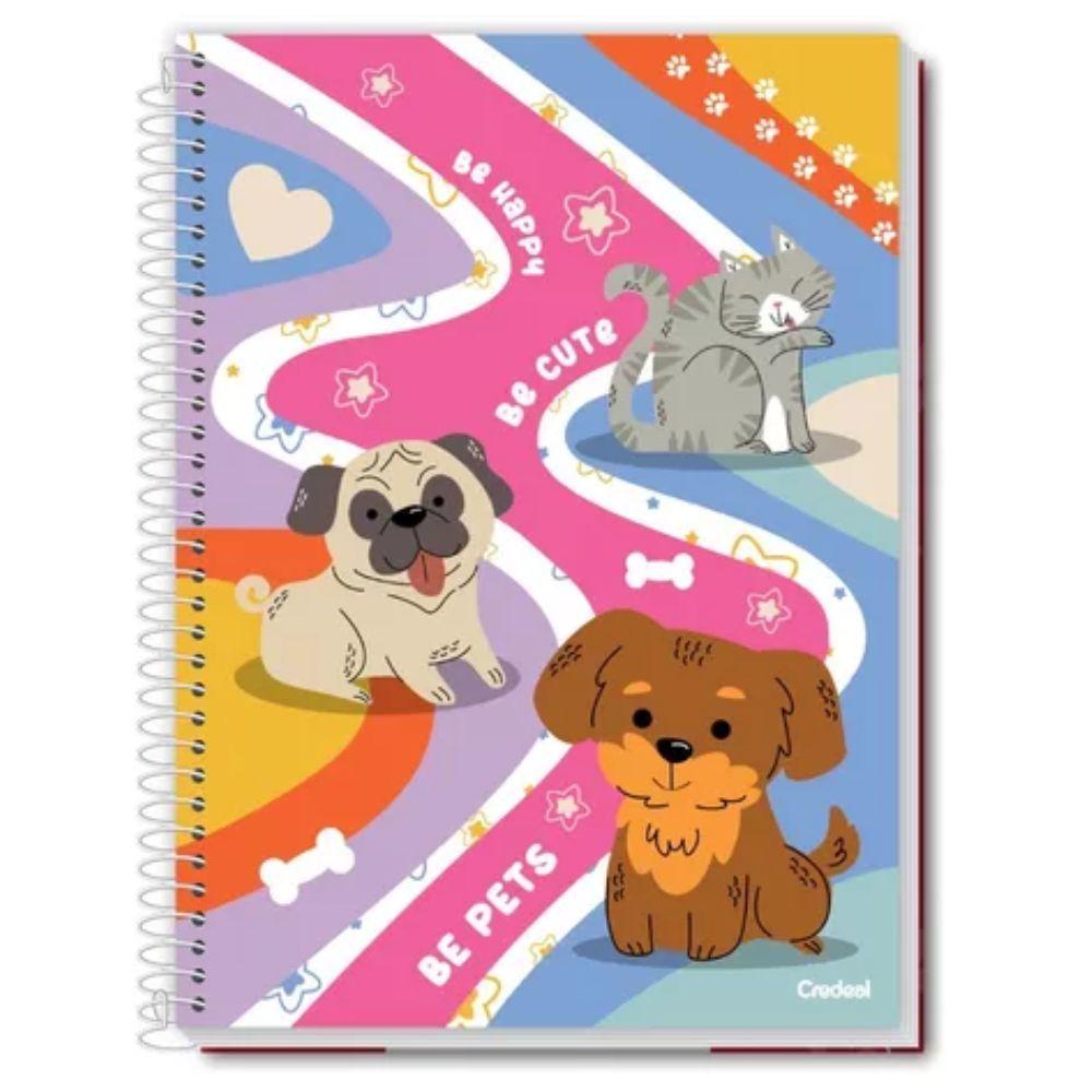 Caderno Espiral Universitário 1 Matéria 80 Folhas Miau De Rua Credeal Estampa 4 - 1