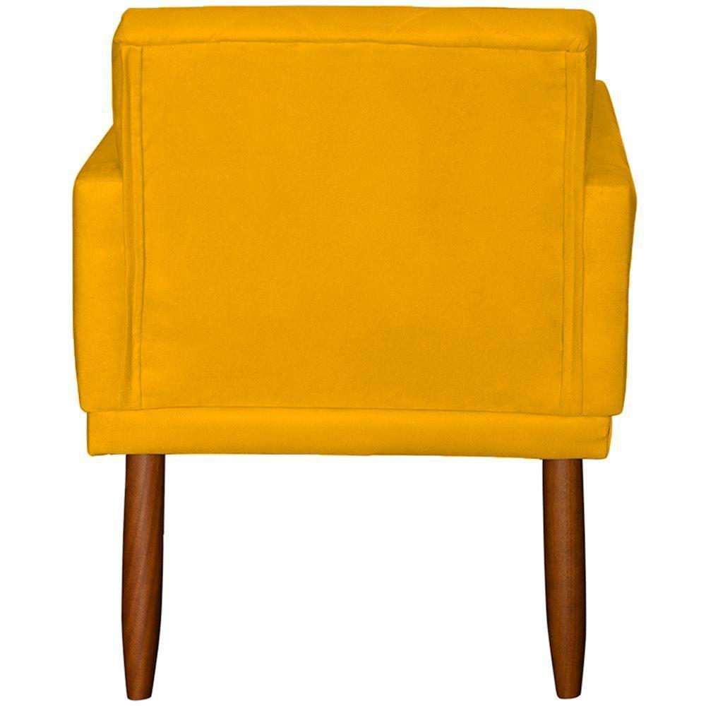 Kit 2 Poltronas Decorativa Para Sala Recepção Beatriz Suede Cores Pé Palito Castanho - 5