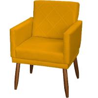 Kit 2 Poltronas Decorativa Para Sala Recepção Beatriz Suede Cores Pé Palito Castanho - 3