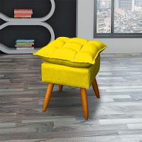 Kit 2 Puff Decorativo Quadrado Para Sala Quarto Penteadeira Recepção Alice Pé Palito Castanho Suede - 2